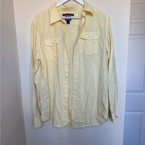 Old navy Men’s Yellow Button-Up Linen Shirt